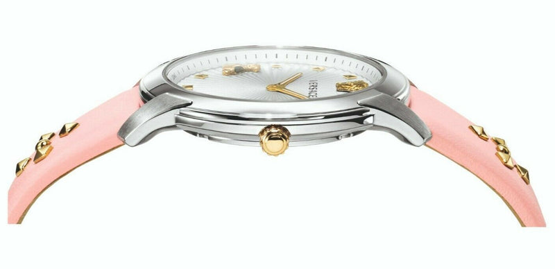 Versace Audrey Quartz White Dial Pink Leather Strap Watch for Women - VELR00119 Buy Now By Versace