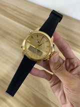 Tommy Hilfiger Jeans Digital Analog Gold Dial Black Rubber Strap Watch For Women - 1791762 Buy Now By Tommy Hilfiger