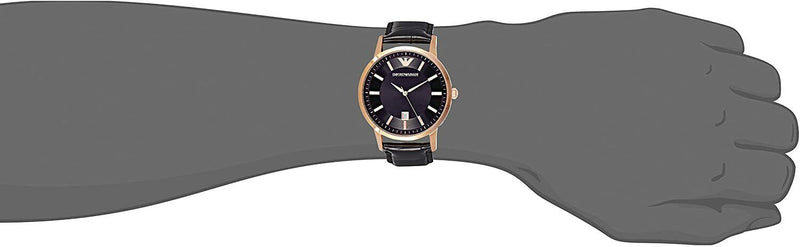 Emporio Armani Renato Quartz Black Dial Black Leather Strap Watch For Men - AR2425 Buy Now By Emporio Armani