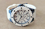 Guess Overdrive Chronograph White Dial White Rubber Strap Watch for Women - W0149L6 Buy Now By Guess