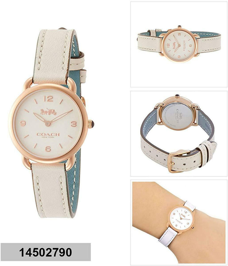 Coach Delancey White Dial White Leather Strap Watch for Women - 14502790 Buy Now By Coach