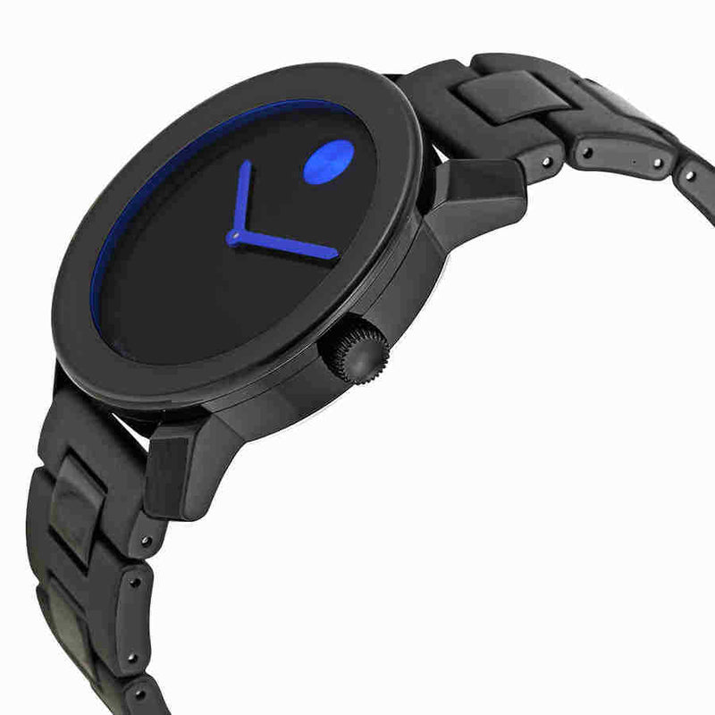 Shop Movado Bold TR90 Black Dial Black Steel Strap Watch for Men - 3600099 in USA