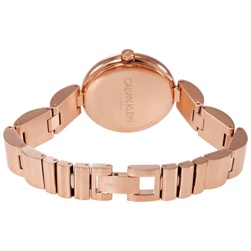 Shop Calvin Klein Wavy White Dial Rose Gold Steel Strap Watch for Women - K9U23646 in USA