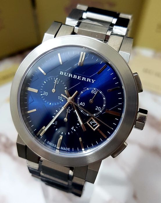 Burberry The City Blue Dial Silver Steel Strap Watch for Men - BU9363 Buy Now By Burberry