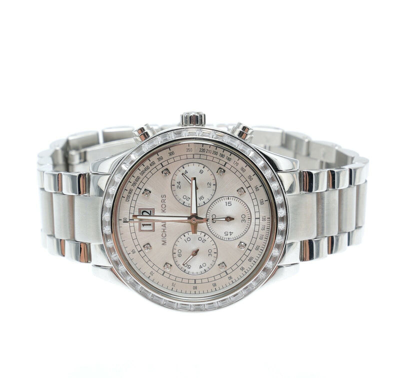 Michael Kors Brinkley Diamonds Silver Dial Silver Steel Strap Watch for Women - MK6186 Buy Now By Michael Kors