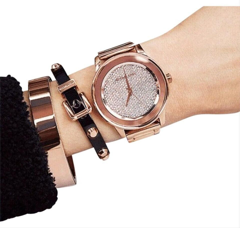 Michael Kors Kinley Rose Gold Dial Rose Gold Steel Strap Watch for Women - MK6210 Buy Now By Michael Kors