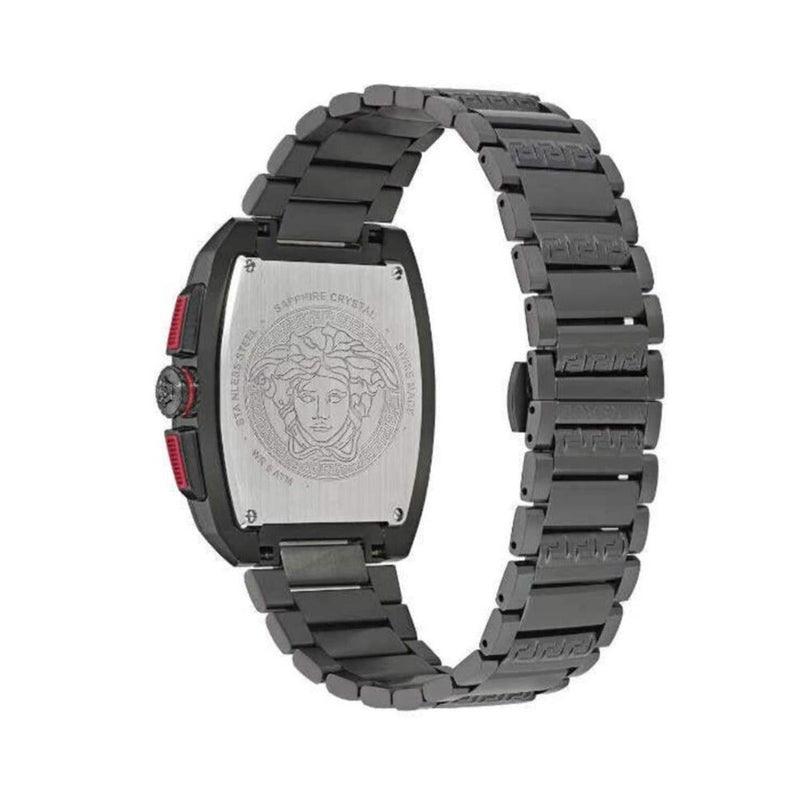 Versace Dominus Chronograph Quartz Black Dial Black Steel Strap Watch For Men - VE6H00623 Buy Now By Versace