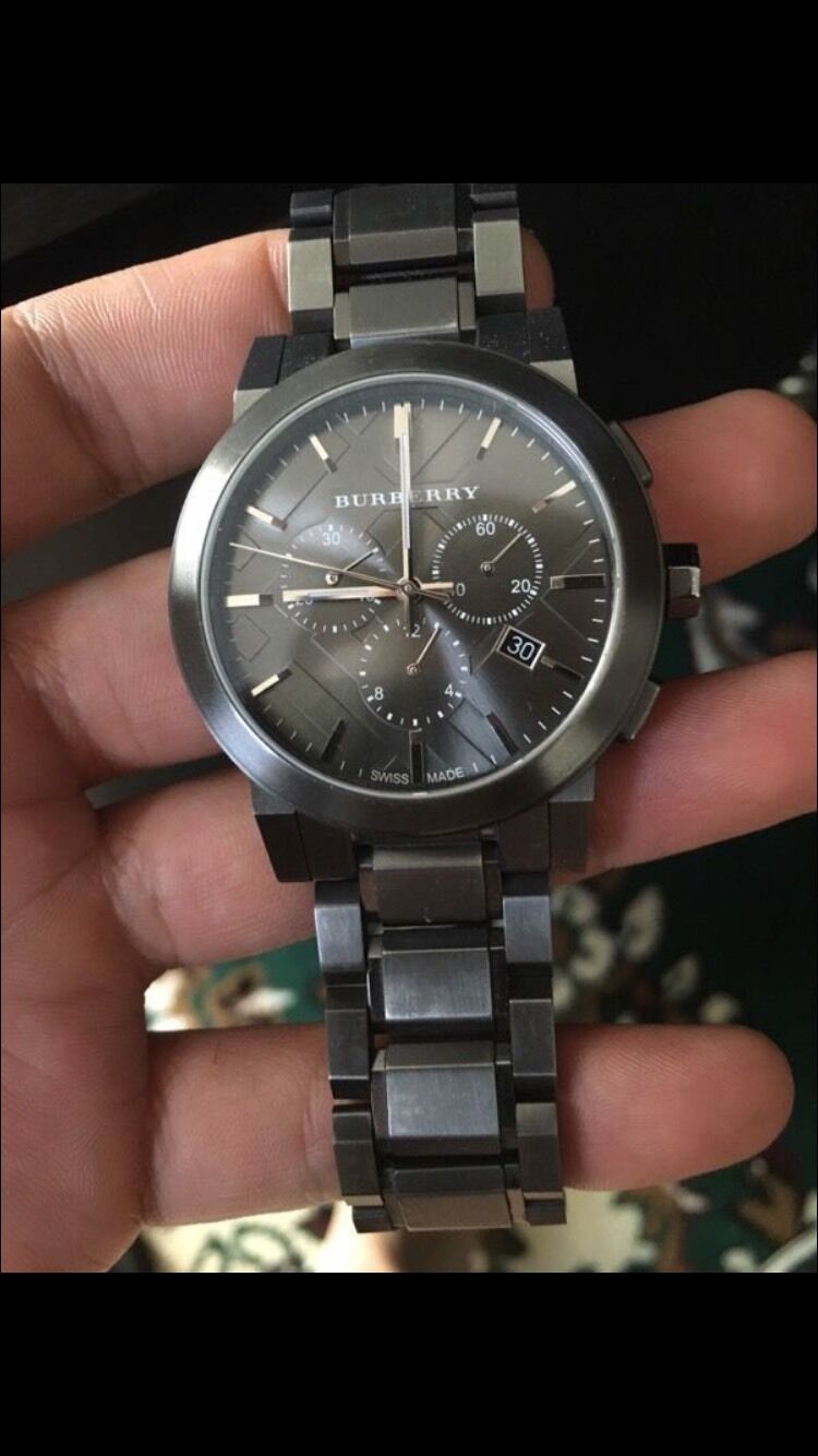 Burberry The City Grey Dial Gunmetal Grey Steel Strap Watch for Men - BU9354 Buy Now By Burberry