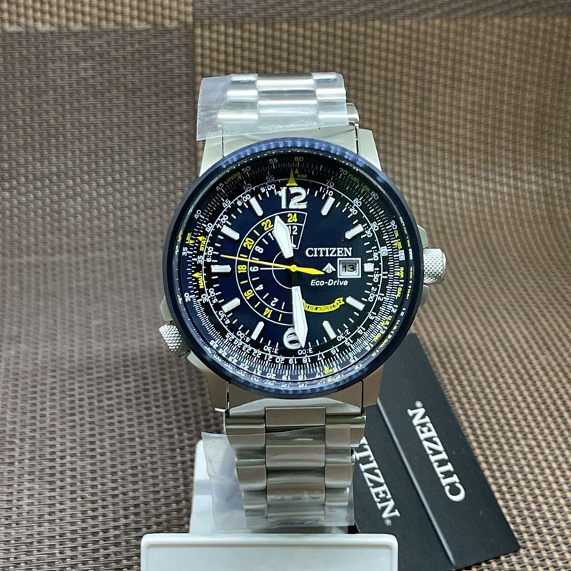 Citizen Promaster Nighthawk Eco Drive Navy Blue Dial Silver Steel Strap Watch For Men - BJ7006-56L Buy Now By Citizen