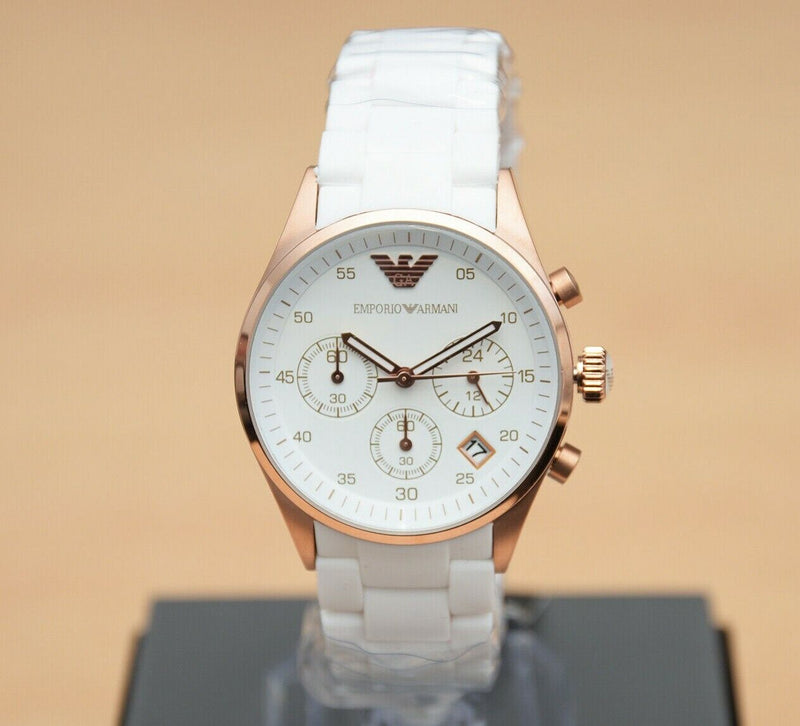 Emporio Armani Sportivo Silver Dial White Silicone Strap Watch For Women - AR5920 Buy Now By Emporio Armani