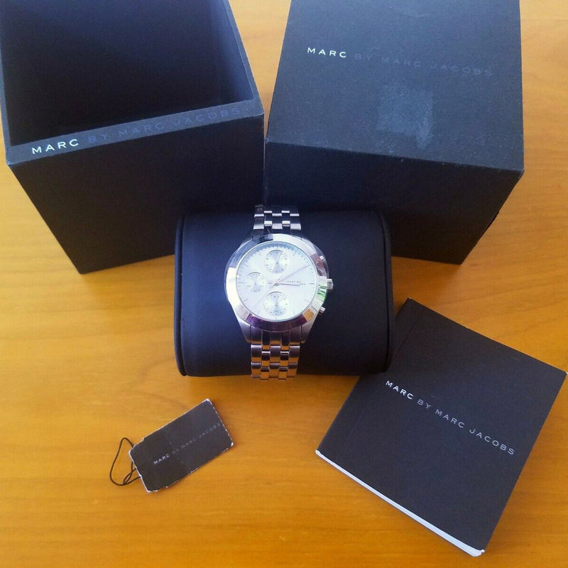 Marc Jacobs Peeker Chronograph Silver Dial Silver Steel Strap Watch for Women - MBM3371 Buy Now By Marc Jacobs