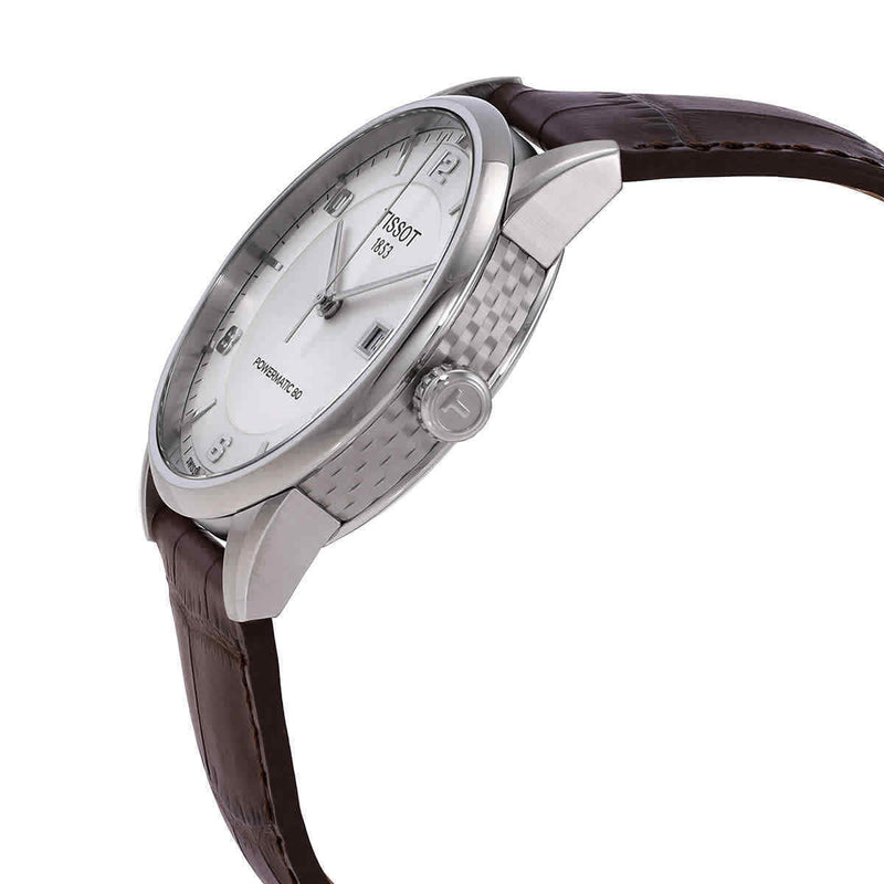 Shop Tissot Luxury Powermatic 80 Silver Dial Brown Leather Strap Watch For Men - T086.407.16.037.00 in USA