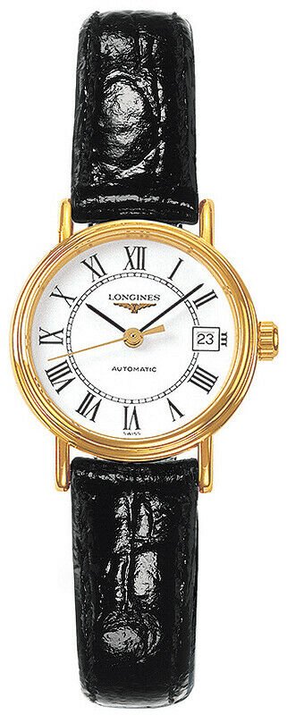 Shop Longines Presence Automatic White Dial Black Watch for Women - L4.321.2.11.2 in USA