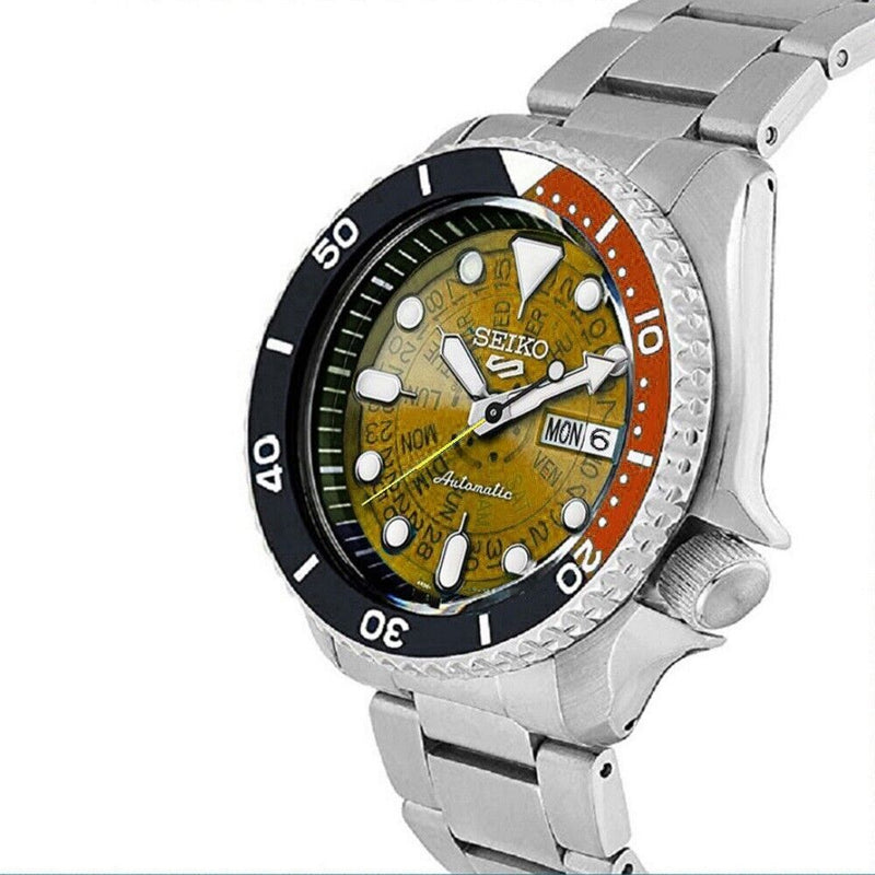 Seiko 5 Sports Sonar Special Edition Brown Dial Silver Steel Strap Watch For Men - SRPJ47K1 Buy Now By Seiko