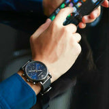 Emporio Armani Chronograph Blue Dial Gun Metallic Mesh Bracelet Watch For Men - AR1979 Buy Now By Emporio Armani