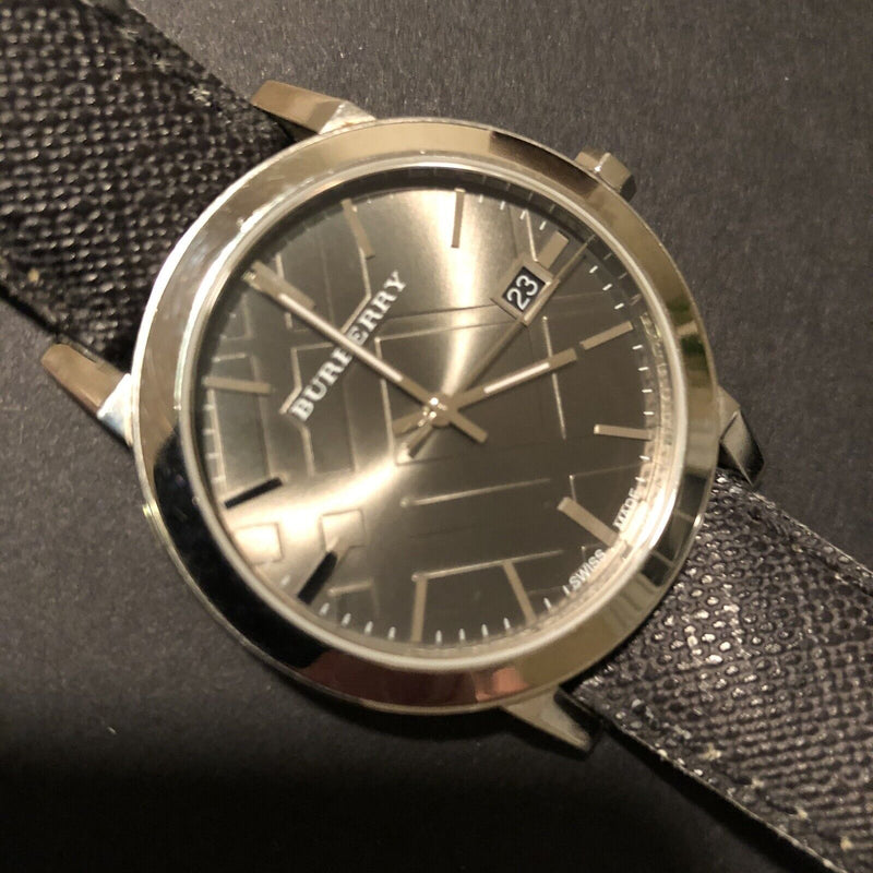 Burberry The City Grey Dial Black Leather Strap Watch for Men - BU9030 Buy Now By Burberry