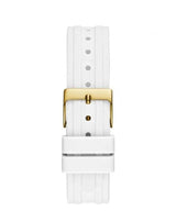 Guess Heiress Diamonds Gold Dial White Rubber Strap Watch for Women - GW0407L2 Buy Now By Guess