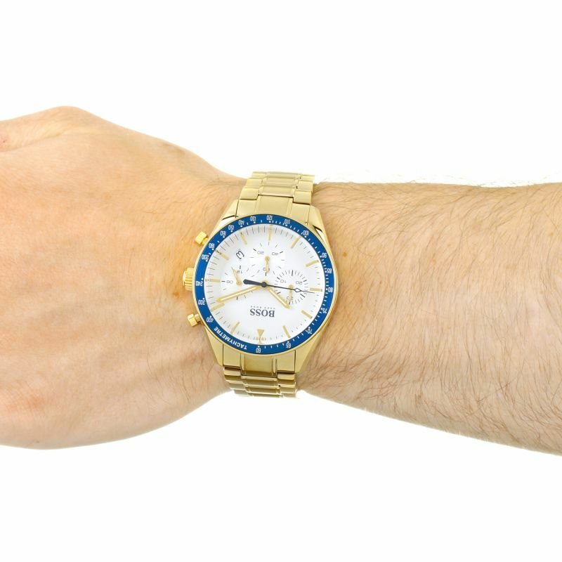 Hugo Boss Trophy White Dial Gold Steel Strap Watch for Men - 1513631 Buy Now By Hugo Boss