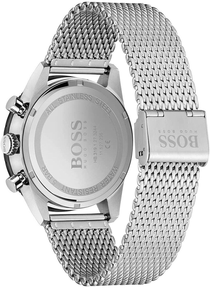 Hugo Boss Pilot Edition Black Dial Silver Mesh Bracelet Watch for Men - 1513886 Buy Now By Hugo Boss