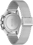 Hugo Boss Pilot Edition Chronograph Black Dial Silver Mesh Bracelet Watch for Men - 1513886