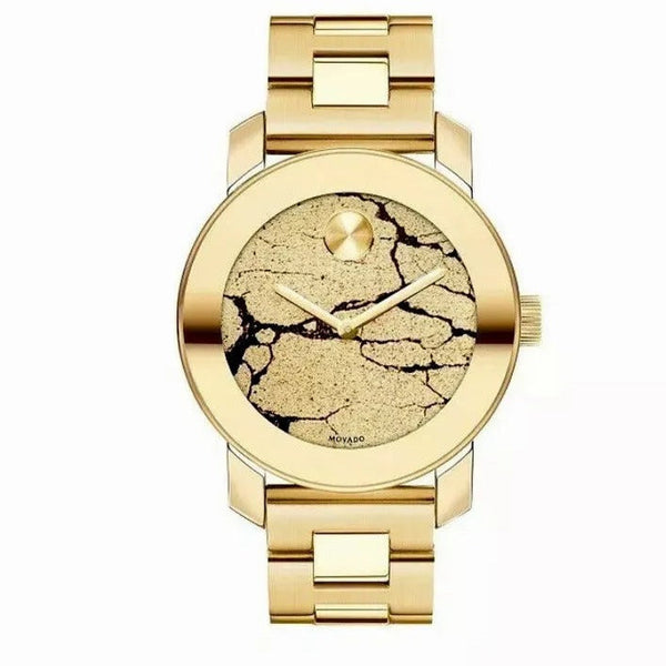 Shop Movado Bold Glitter Gold Dial Gold Steel Strap Watch for Women - 3600346 in USA