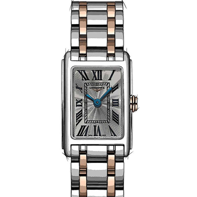 Longines Dolcevita 18K Gold Silver Dial Two Tone Steel Strap Watch for Women - L5.258.5.71.7 Buy Now By Longines