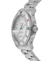 Shop Gucci Dive Quartz White Dial Silver Steel Strap Watch For Men - YA136336 in USA