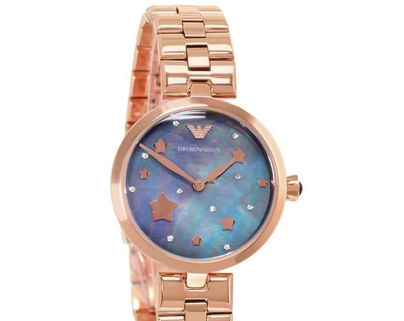 Emporio Armani Arianna Black Dial Rose Gold Stainless Steel Watch For Women - AR11197 Buy Now By Emporio Armani