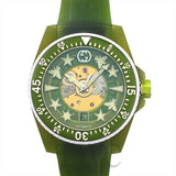 Shop Gucci Dive Automatic Green Dial Green Rubber Strap Unisex Watch - YA136345 in USA