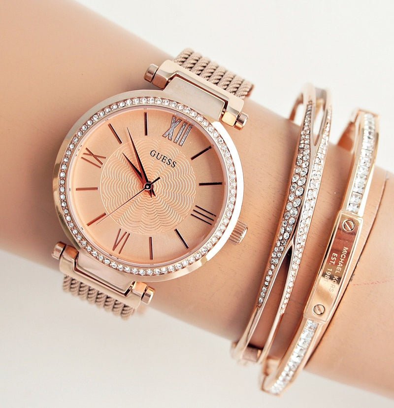 Guess Soho Rose Gold Dial Stainless Steel Watch For Women - W0638L4 Buy Now By Guess