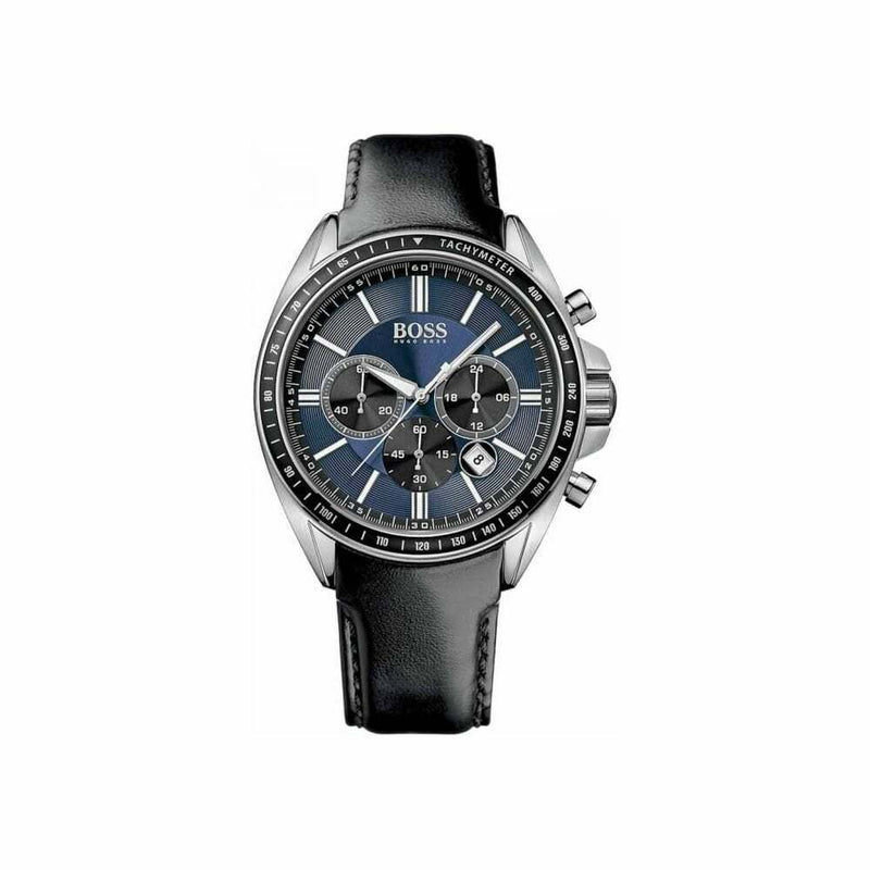 Hugo Boss Driver Sport Chronograph Blue Dial Black Leather Strap Watch for Men - 1513077 Buy Now By Hugo Boss