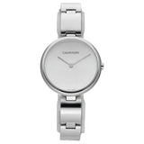 Shop Calvin Klein Wavy Silver Dial Silver Steel Strap Watch for Women - K9U23146 in USA