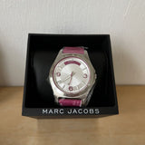 Shop Marc Jacobs Baby Dave Silver Dial Purple Leather Strap Watch for Women - MBM1262 in USA