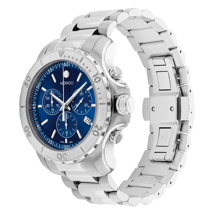 Movado Series 800 Blue Dial Silver Steel Strap Watch for Men - 2600151 Buy Now By Movado