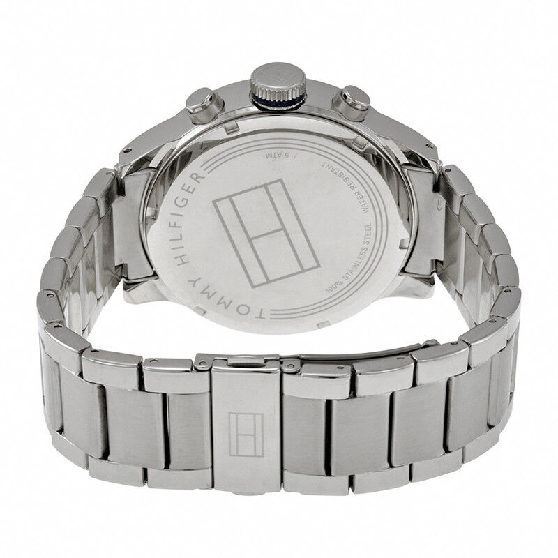 Shop Tommy Hilfiger Jackson Chronograph Blue Dial Silver Steel Strap Watch for Men - 1791242 in USA