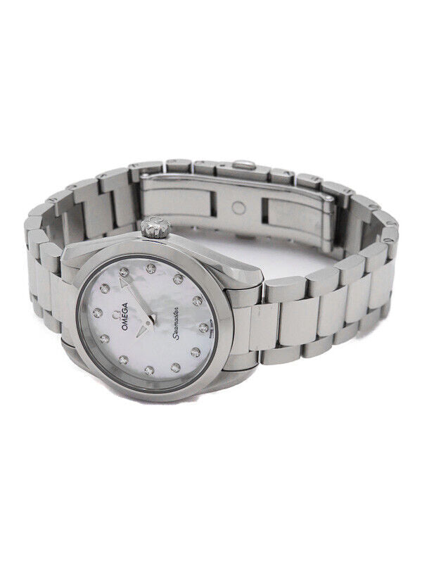 Omega Seamaster Aqua Terra Quartz Diamonds Mother of Pearl Dial Silver Steel Strap Watch for Women - 220.10.28.60.55.001 Buy Now By Omega