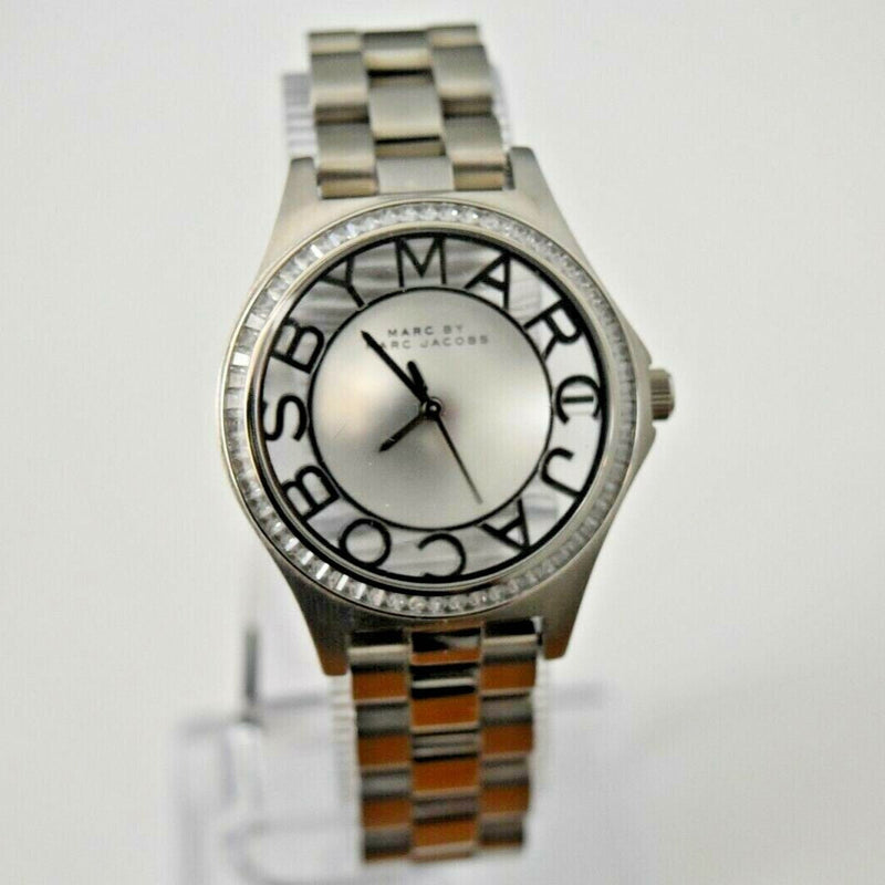 Marc Jacobs Henry Transparent Silver Dial Silver Steel Strap Watch for Women - MBM3337 Buy Now By Marc Jacobs