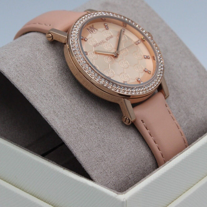 Michael Kors Corey Analog Rose Gold Dial Pink Leather Strap Watch For Women - MK2987 Buy Now By Michael Kors