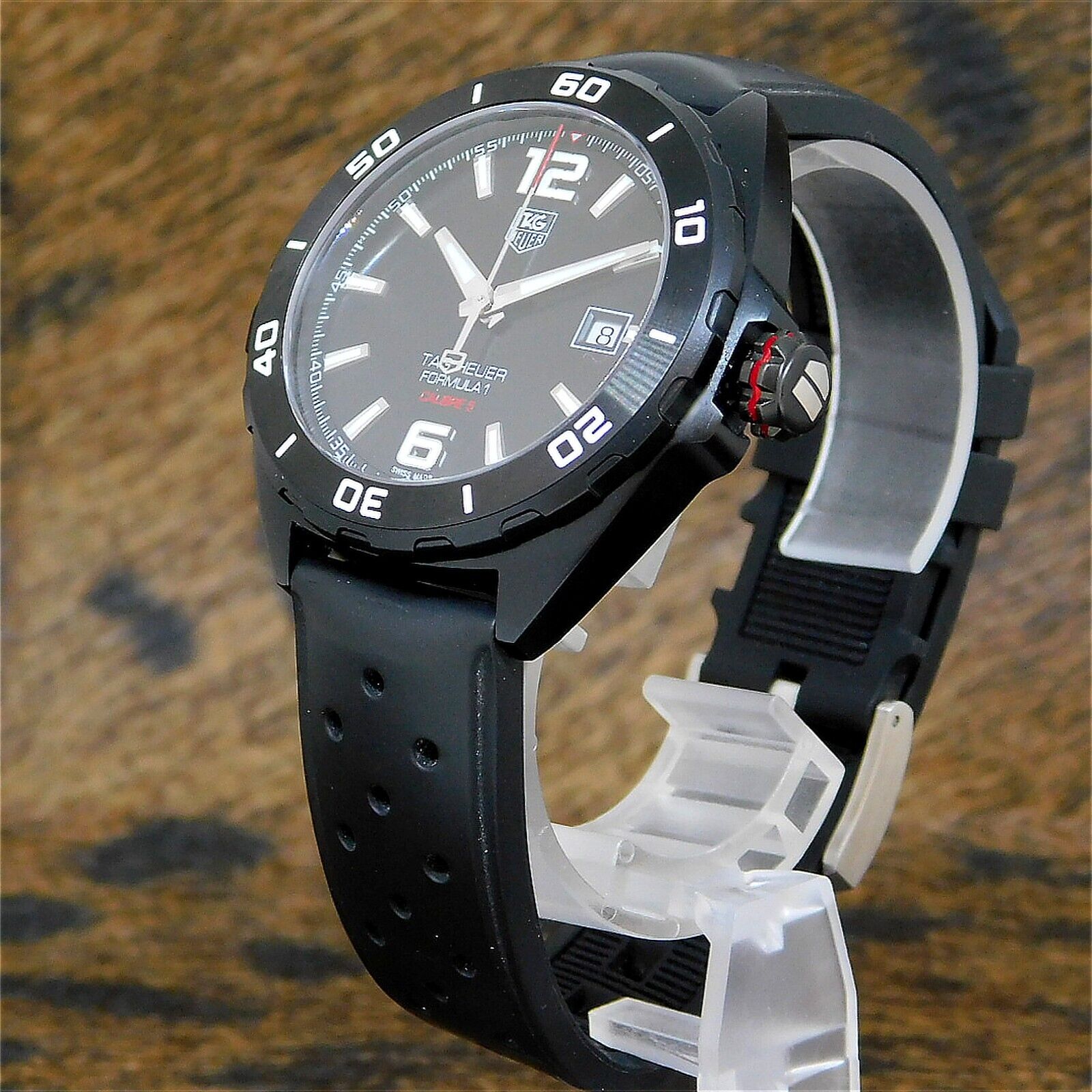 Tag Heuer Formula 1 Automatic Black Dial Black Rubber Strap Watch for Men - WAZ2115.FT8023