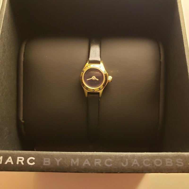 Shop Marc Jacobs Blade Black Dial Black Leather Strap Watch for Women - MBM1345 in USA