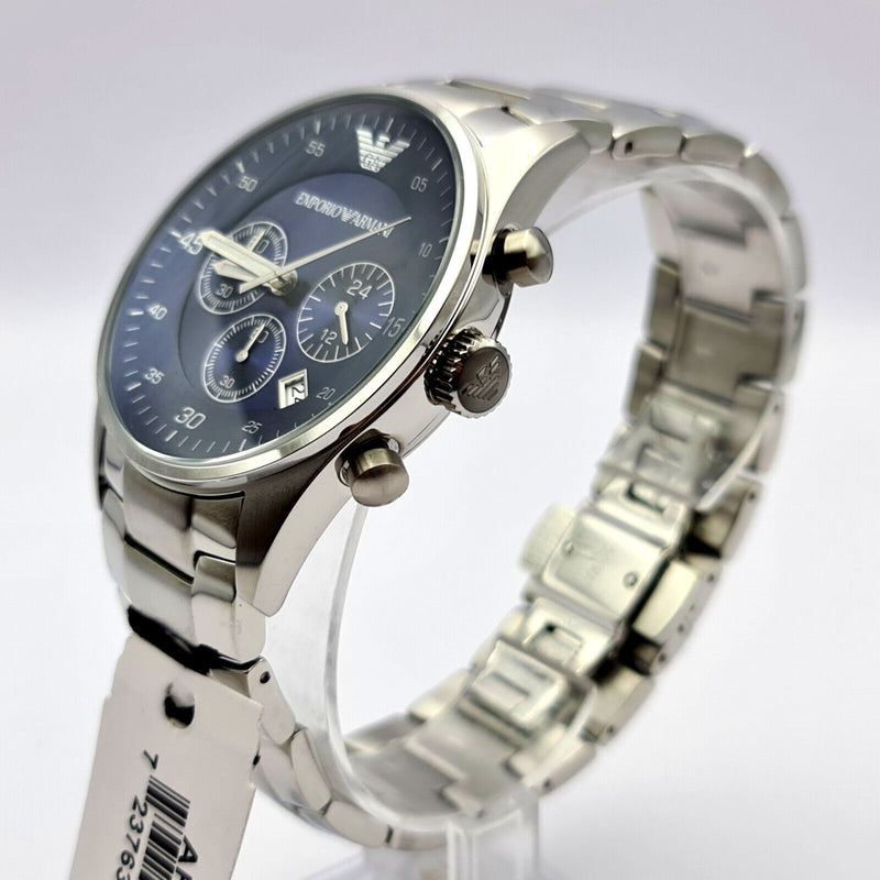 Emporio Armani Sportivo Chronograph Blue Dial Silver Steel Strap Watch For Men - AR5860 Buy Now By Emporio Armani