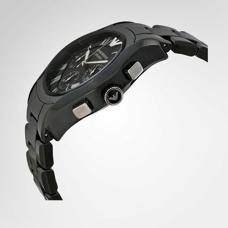Emporio Armani Valente Chronograph Black Dial Black Ceramic Strap Watch For Men - AR1400 Buy Now By Emporio Armani