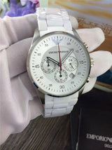 Emporio Armani Sport Chronograph White Dial White Silicone Strap Watch For Men - AR5859 Buy Now By Emporio Armani