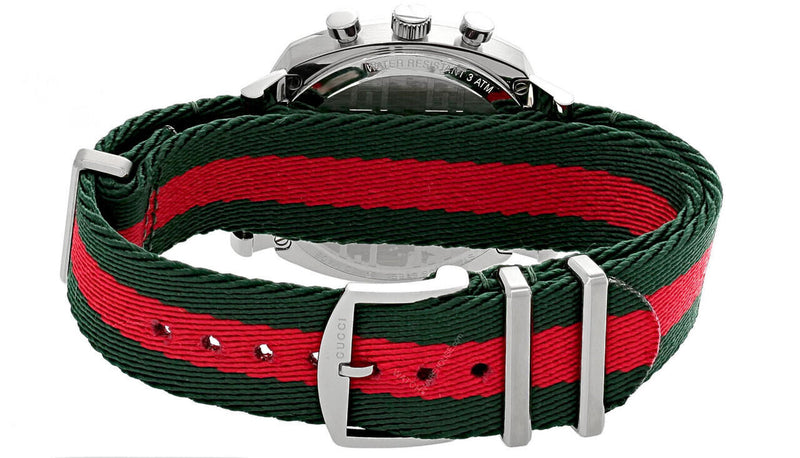 Gucci Grip Quartz Chronograph Red Dial Two Tone NATO Strap Watch for Men - YA157304 Buy Now By Gucci