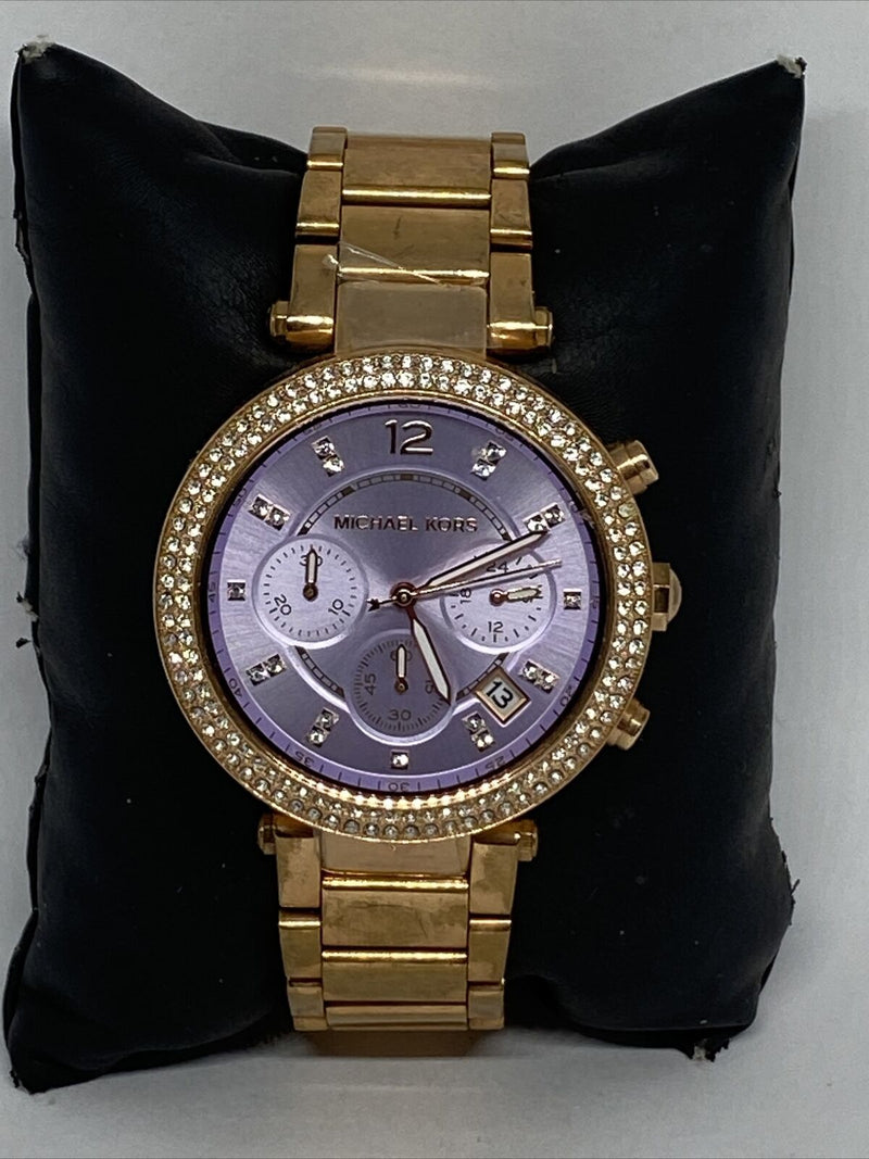 Michael Kors Parker Purple Dial Rose Gold Steel Strap Watch for Women - MK6169 Buy Now By Michael Kors
