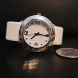 Marc Jacobs Amy White Dial White Leather Strap Watch for Women - MBM1136 Buy Now By Marc Jacobs