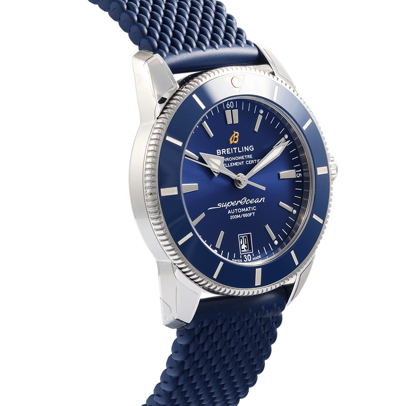 Breitling Superocean Heritage B20 Automatic 42 Blue Dial Blue Mesh Bracelet Watch for Men - AB2010161C1S1