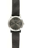 Burberry Heritage Grey Dial Black Leather Strap Watch for Men - BU9024