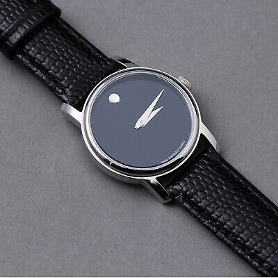 Movado Museum Black Dial Black Leather Strap Watch For Women - 2100004 Buy Now By Movado