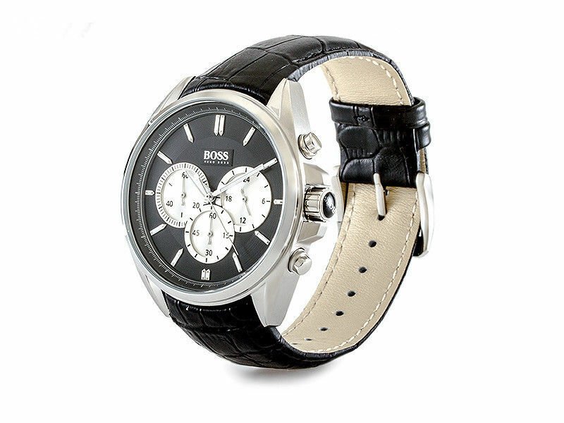 Hugo Boss Driver Black Dial Black Leather Strap Watch for Men - 1512879 Buy Now By Hugo Boss